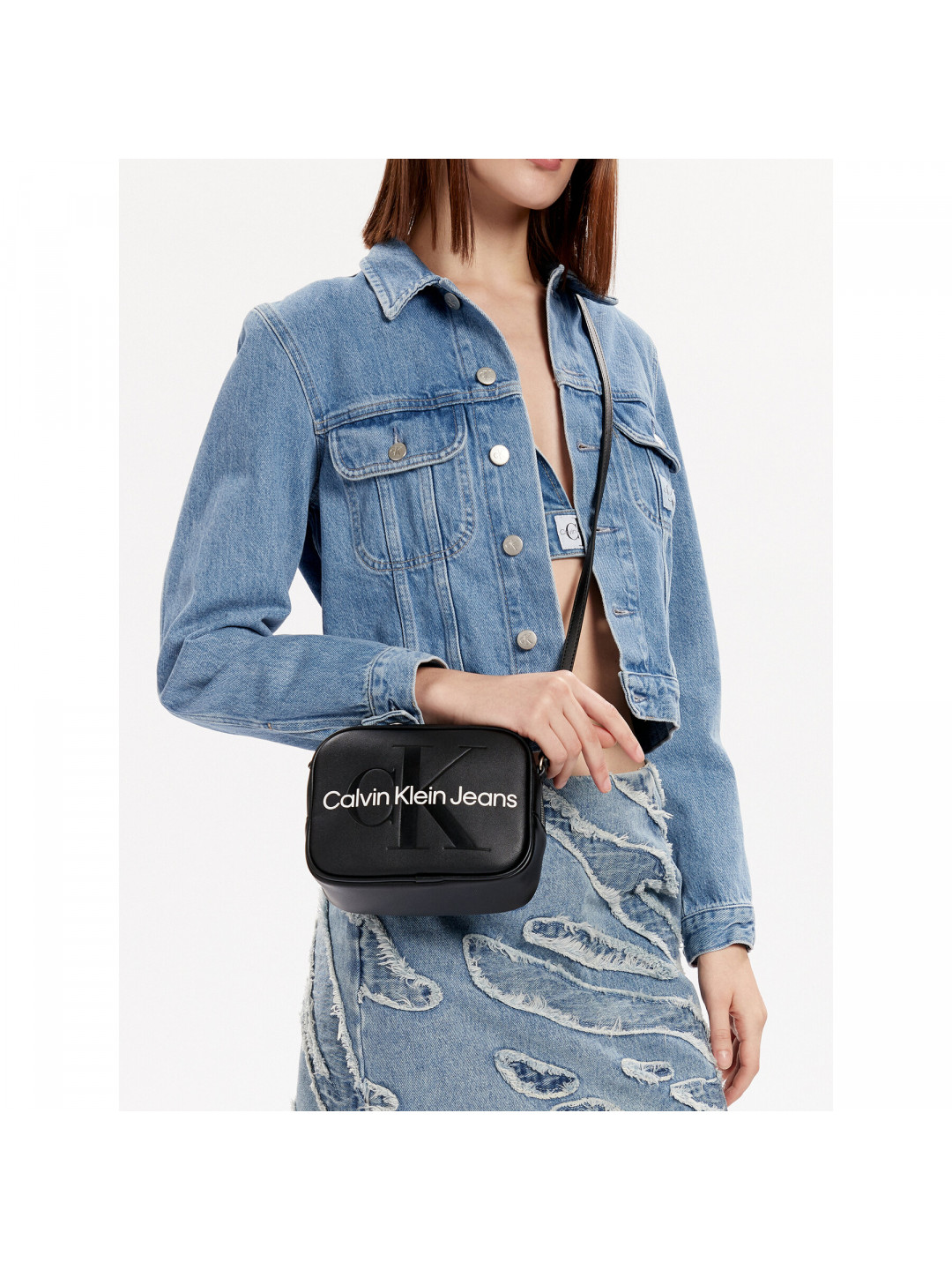 Kabelka Calvin Klein Jeans Sculpted Camera Bag18 Mono K60K610275 Černá